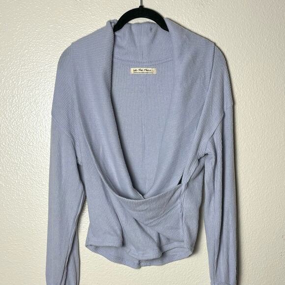 We the Free Hold Me Close Pullover sweater Women's Medium Sky Blue Purple - Picture 11 of 16